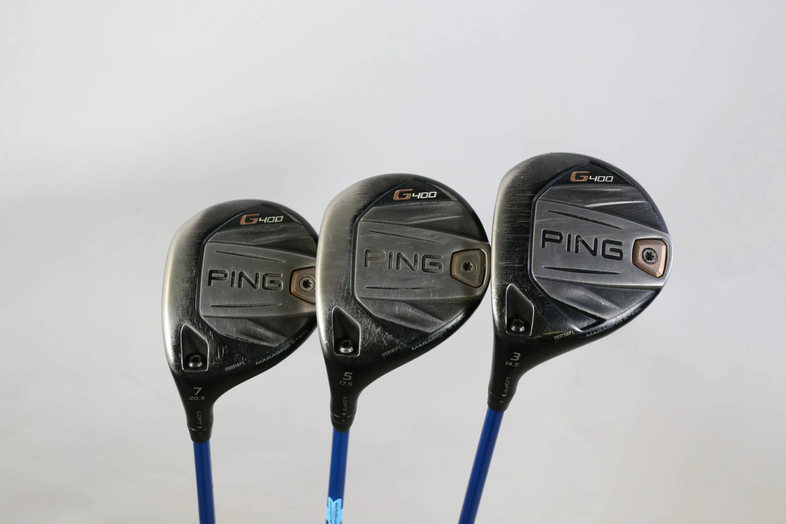 LEFTY Ping G400 3, 5, 7 Wood Set OBAN Kiyoshi Tour Blue Shafts Regular Flex