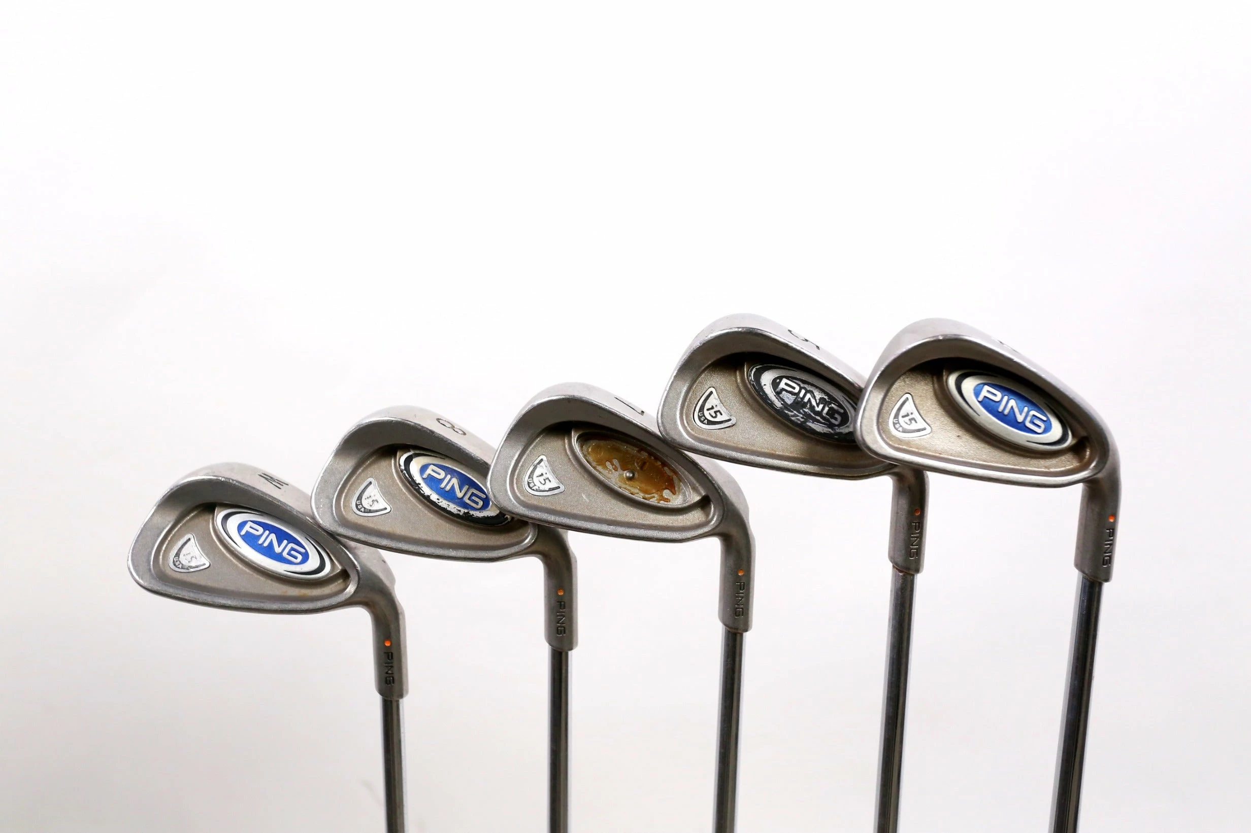 Ping I5 Orange Dot 4, 5, 7, 8, PW Iron Set RH Steel Shaft Stiff Flex