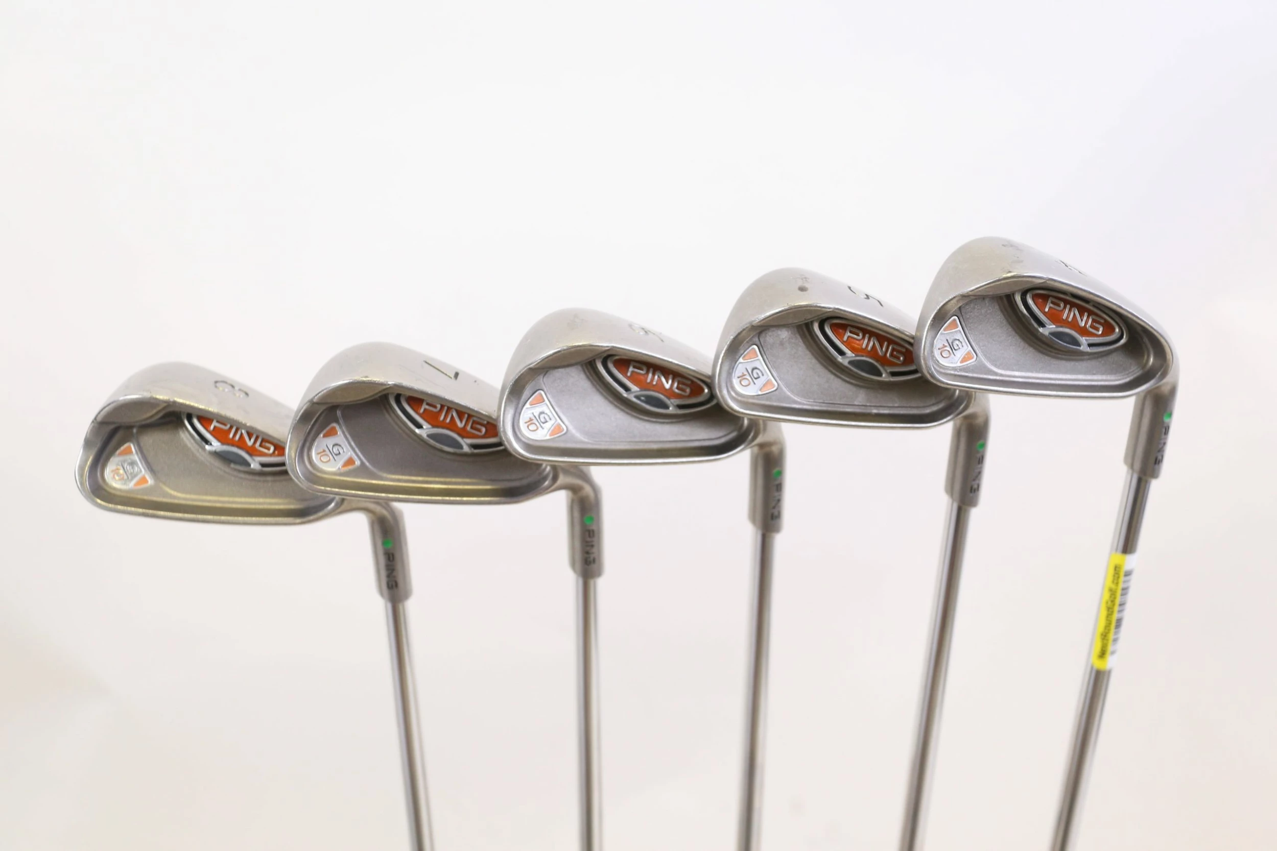 Ping G10 4-8 Iron Set Right Handed Green Dot Steel Ping AWT Stiff Flex